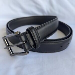 Dickies Mens Black 100% Leather Work Belt Size XL (50-52) Gunmetal Buckle Casual